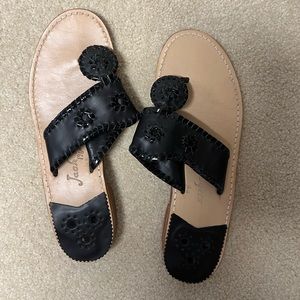JACK ROGERS Jacks Flat Sandal Black Size 8